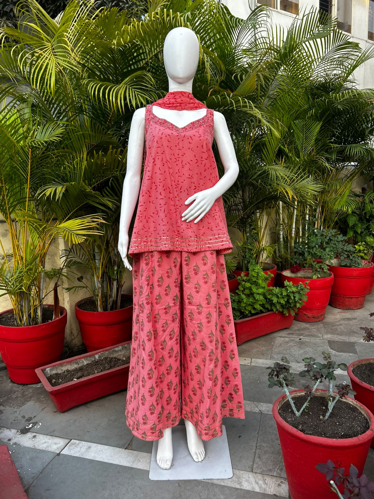 3 piece hand block suit set
