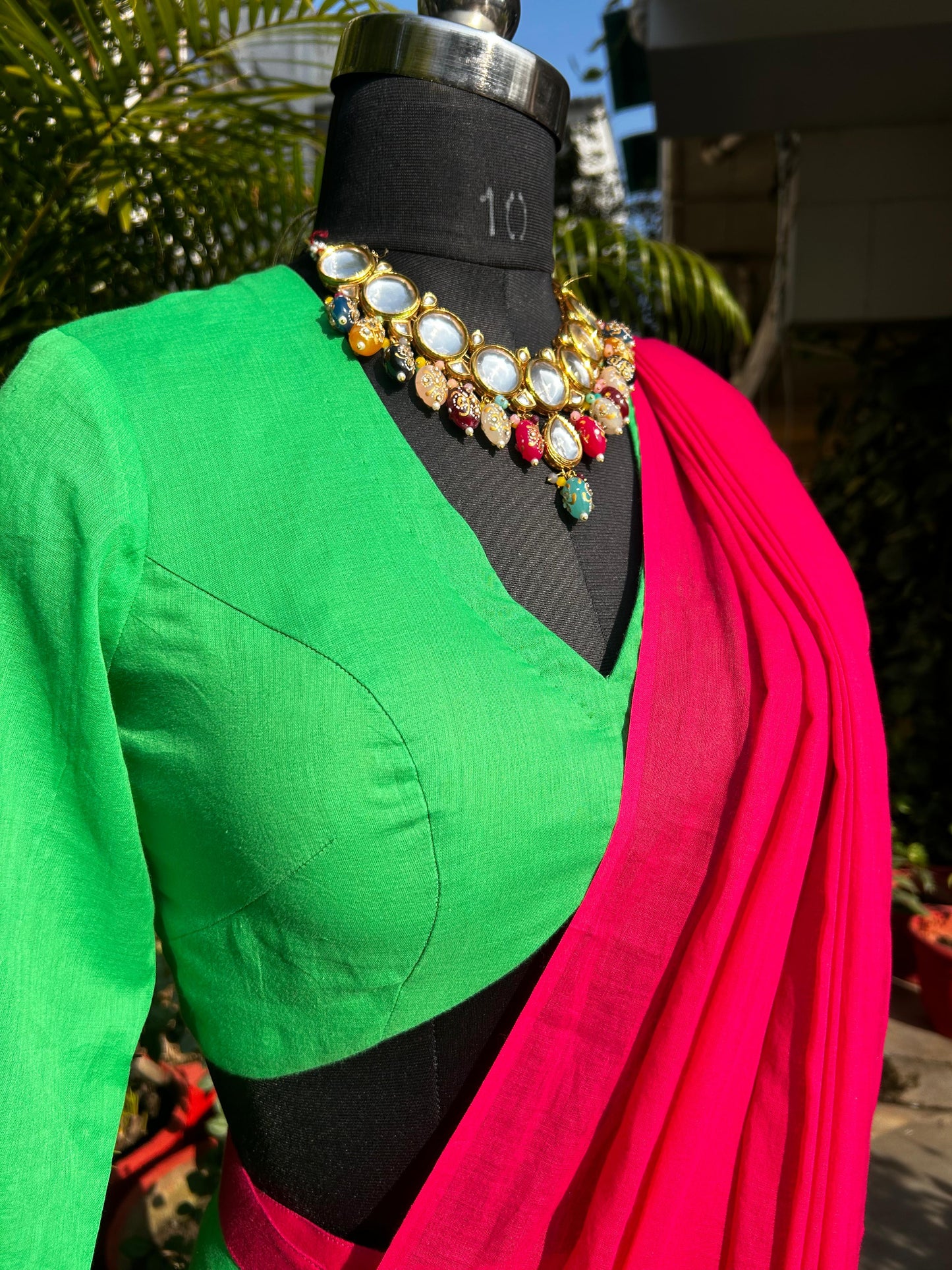 Mal mal Saree with Stitched blouse