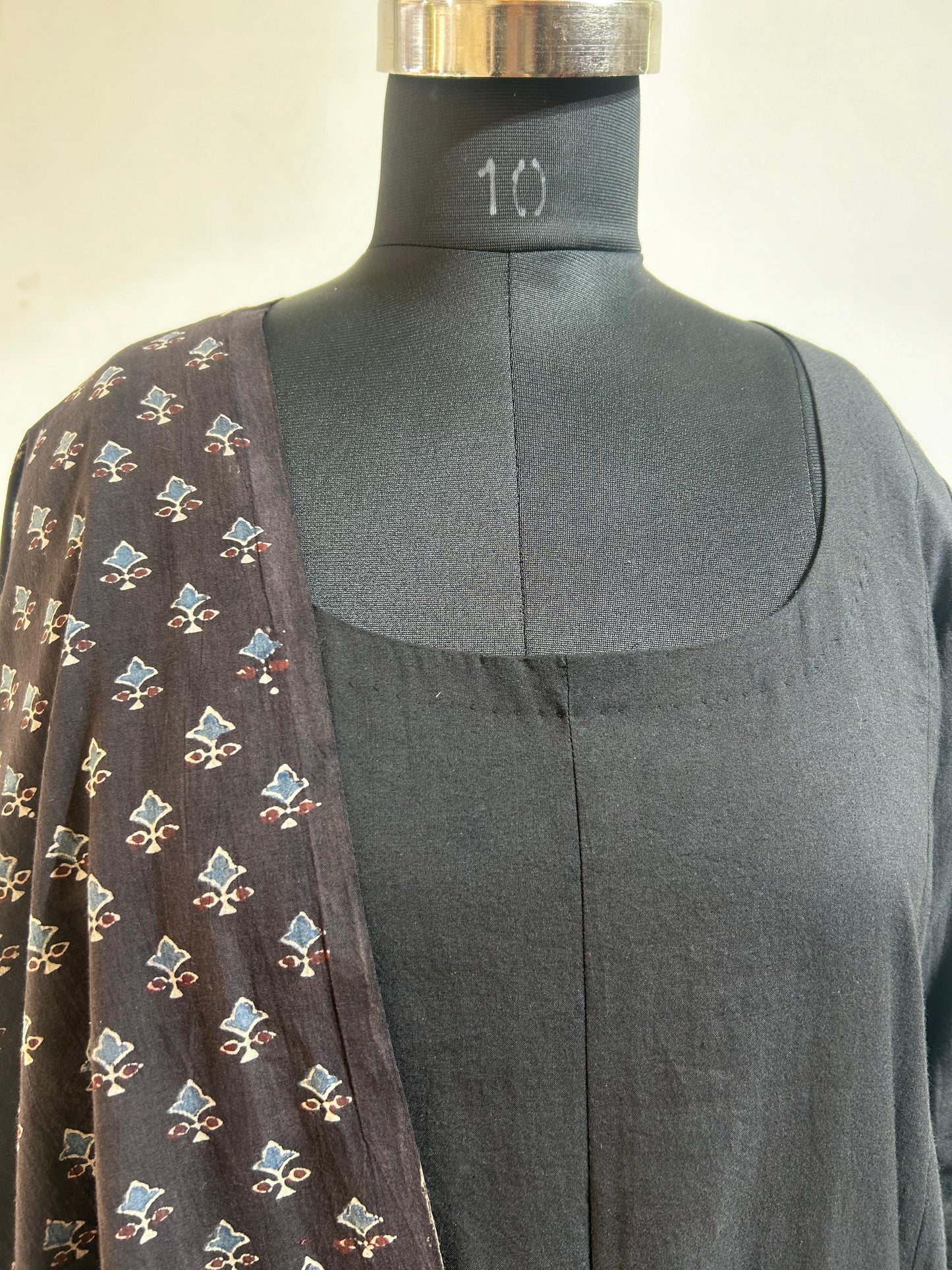 Black Anarkali with pockets and Duppata - set of 3