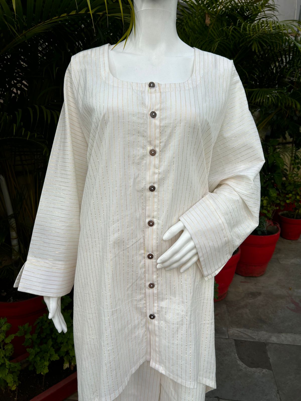 White kaftan cord set