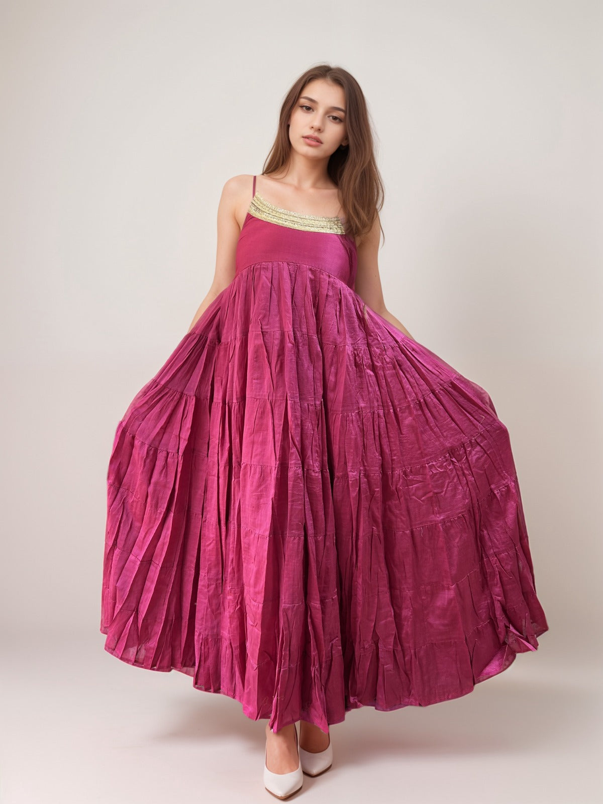 Frills long dress