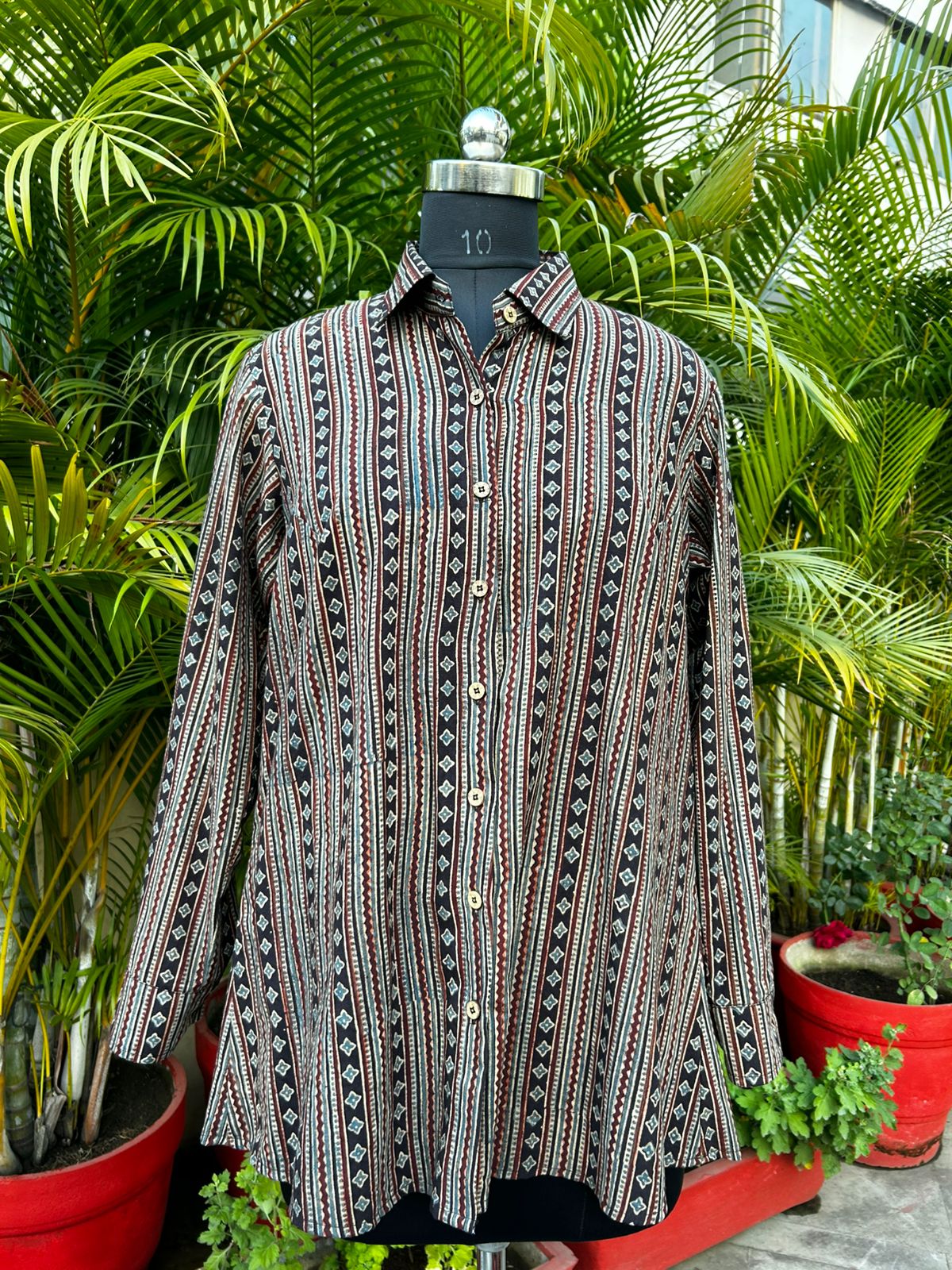 Pure Ajrakh cotton shirt
