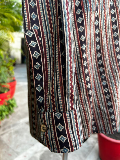 Pure Ajrakh cotton shirt